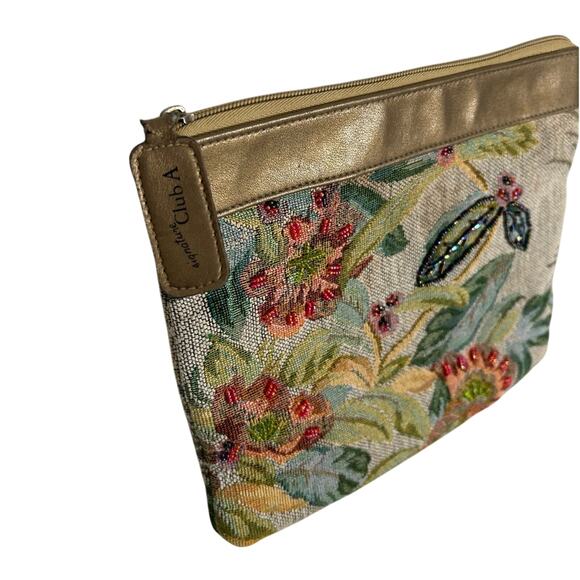 signature club A - beach tropical cosmetic bag- beaded - some wear - clutch - Picture 2 of 12